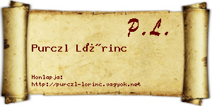 Purczl Lőrinc névjegykártya